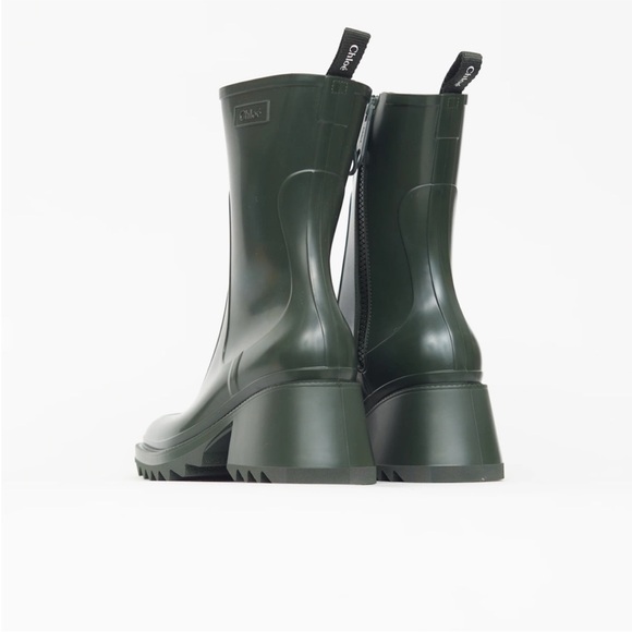 CHLOE Betty Green rain boots size 11 NWOB - Picture 2 of 13
